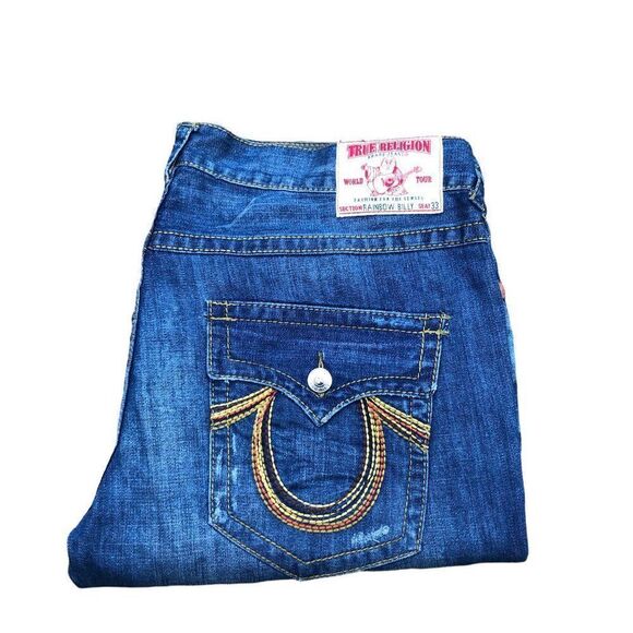 True Religion Jeans Size 40 BILLY RAINBOW Blue - Picture 8 of 9